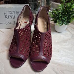 Calvin Klein Collection Burgundy Cutout Heels
